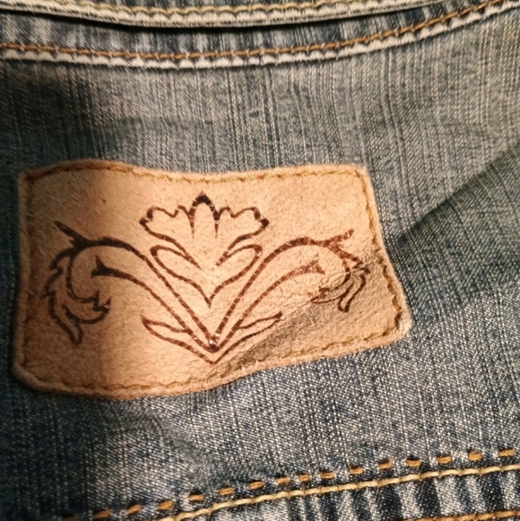 CAbi Denim Jean Jacket Women's Medium Western Gorpcore Rodeo Preppy - Picture 4 of 5